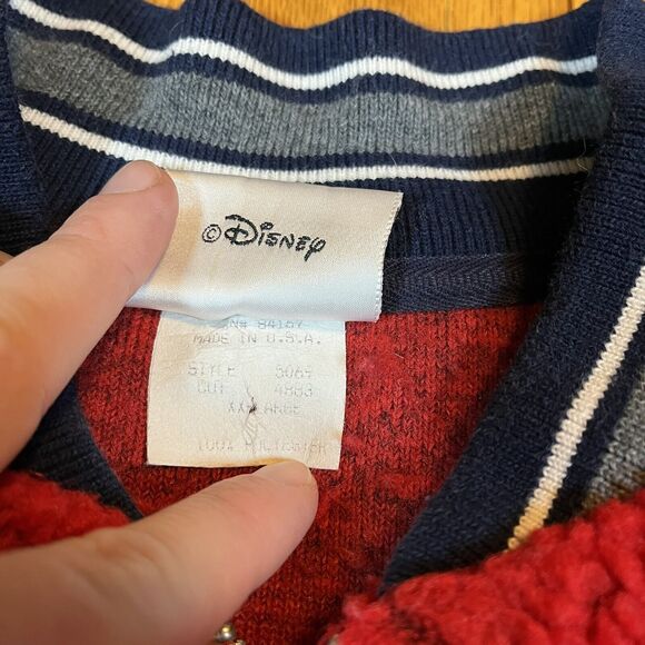 Vintage Disney World Sports Mens 2XL Fleece 1/4 Zip Mickey Mouse Fleece USA Made - Picture 7 of 14